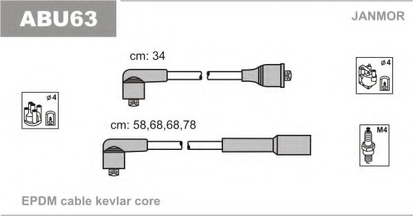 JANMOR ABU63 Ignition Cable Kit